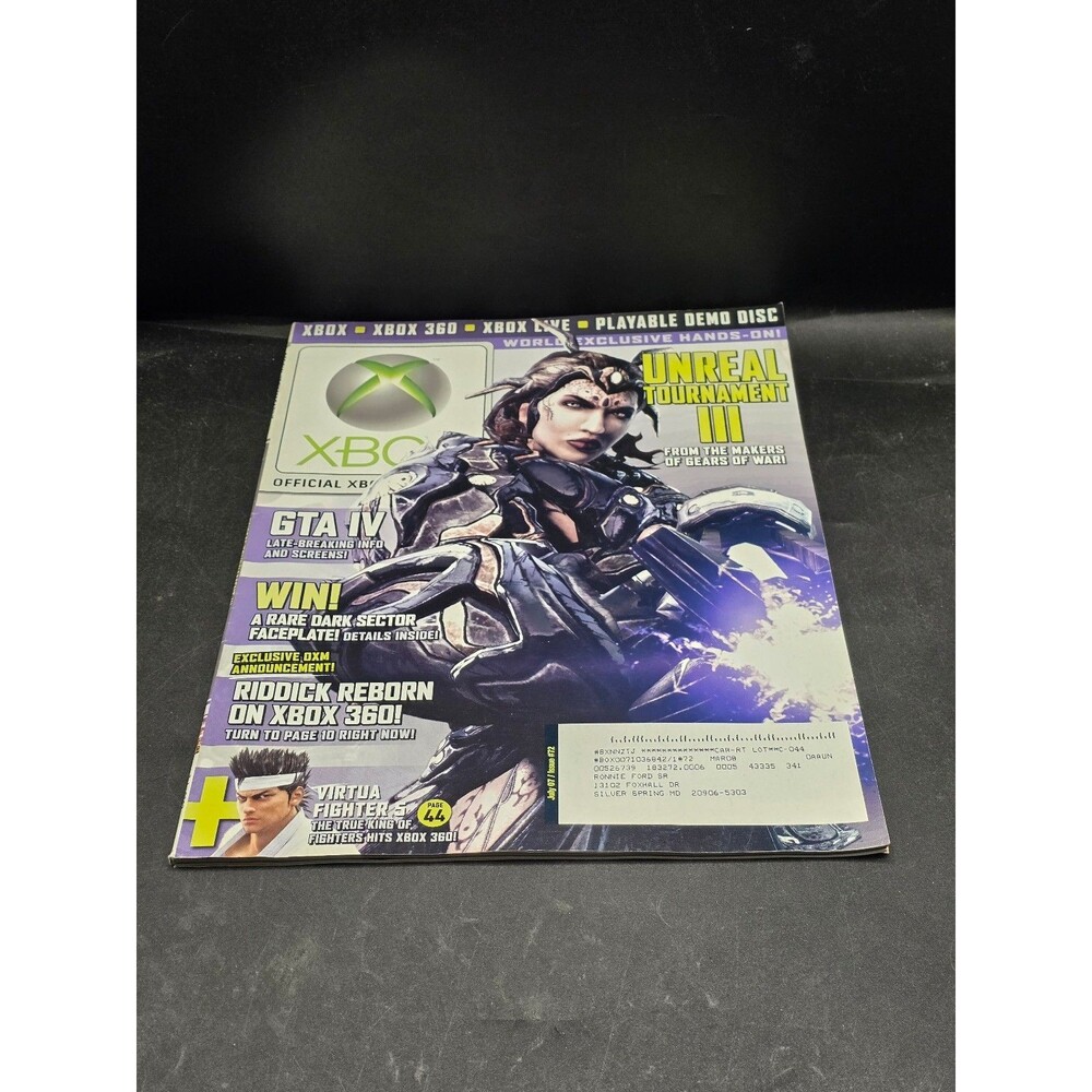 Official Xbox Magazine OXM #72 July 2007 Unreal Tournament III GTA IV No Disc